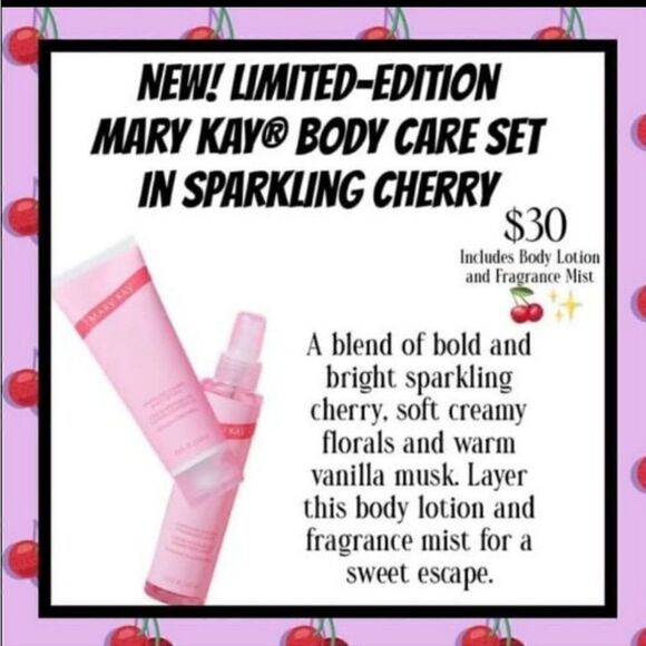 MARY KAY BODY CARE SET IN SPARKLING CHERRY, NEW! LIMITED EDITION - Picture 3 of 8